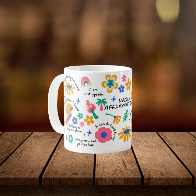 Mug Autonomisation Cadeau Rétro, Affirmation Florale S (Créateur téléchargé)