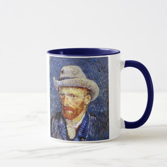 Mug Autoportrait avec le chapeau de feutre gris, (Droite)
