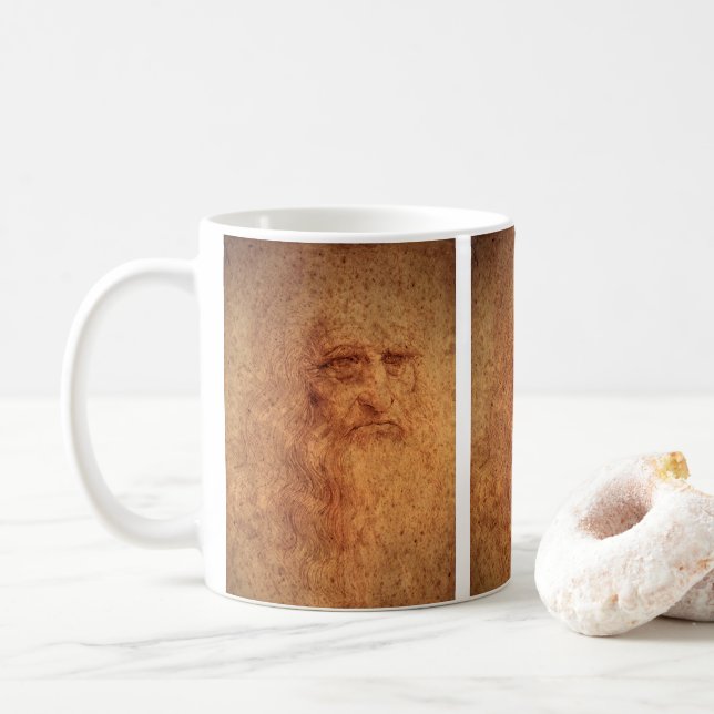 Mug Autoportrait de Léonard de Vinci, Art de la Renais (Avec donut)