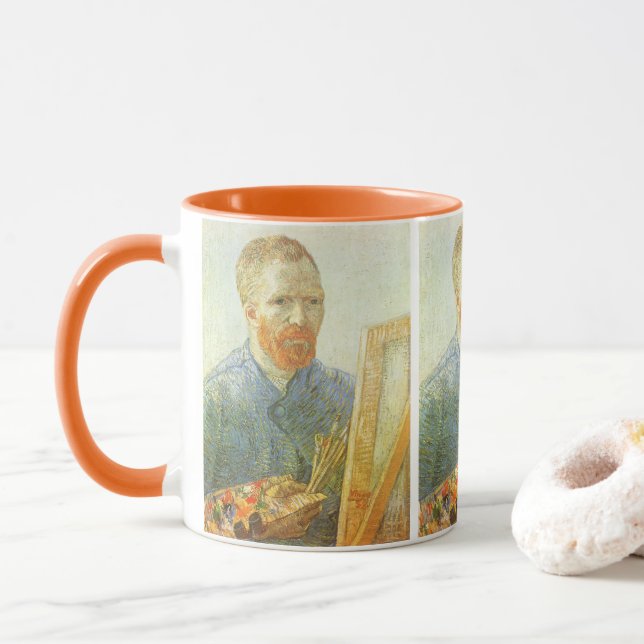 Mug Autoportrait devant l'Easel, Vincent van Gogh (Avec donut)
