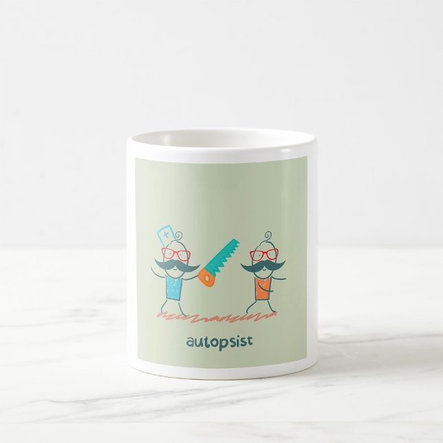 Mug Autopsist Médicale Humour with Mustache Characters (Créateur téléchargé)