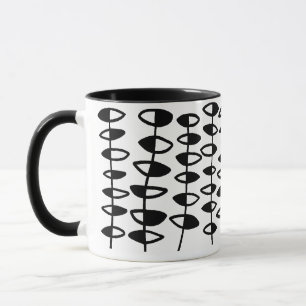Mug Autre feuille Abstrait - Noir sur blanc