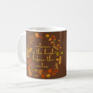 Mug Autumn Botanical Wreath Mug,Elegant Fall Coffeecup