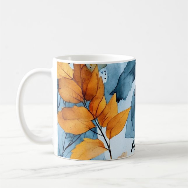 Mug Autumn Leaves Watercolor (Gauche)
