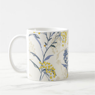 Mug Autumn seamless pattern vintage with yellow berrie