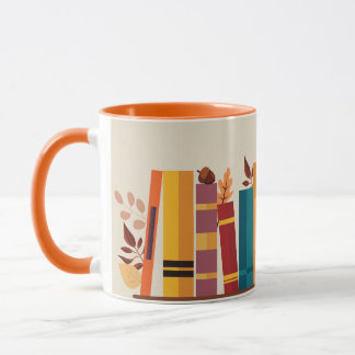 Mug Autumn season cozy book stack  Taza