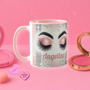 Mug aux Cils Pailletés Rose Glam