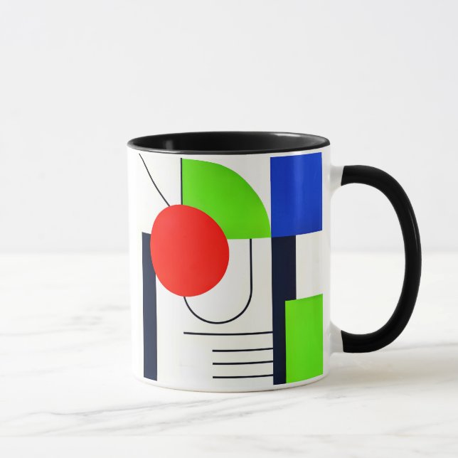 Mug aux designs géométriques en couleurs. (Droite)