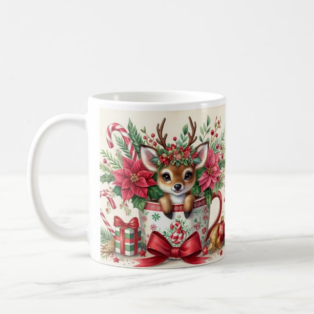 Mug aux rennes de Noël 2 (Gauche)