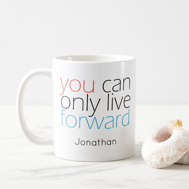 Mug Avancer en direct | Citation de motivation avec ty (Avec donut)