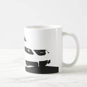 Mug Avant aérien de Saab 9-5 - charbon de bois sur le