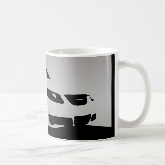 Mug Avant aérien de Saab 9-5 - gris sur l'arrière - (Droite)