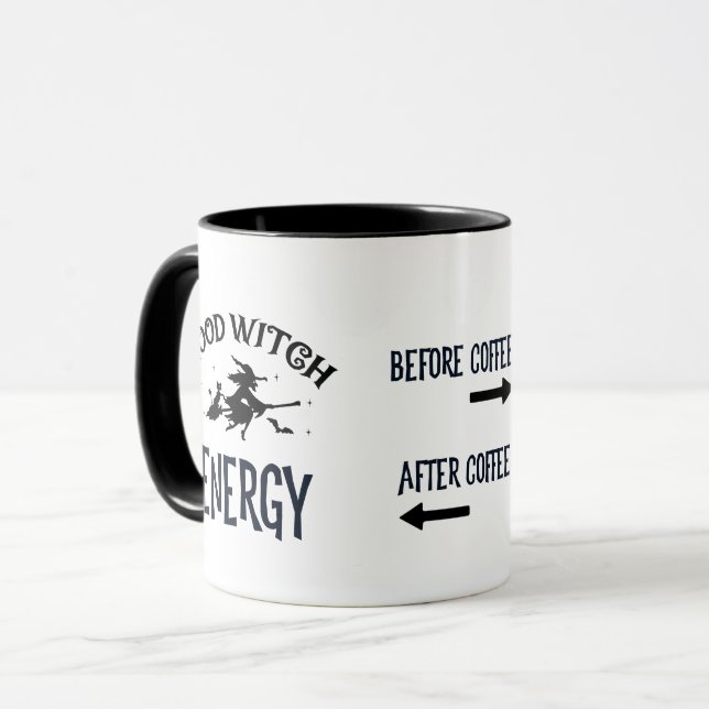 Mug Avant et après Coffee Witch Energy (Devant gauche)