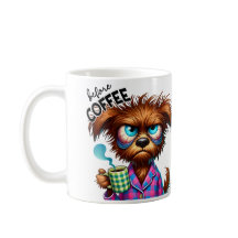 Avant le café vs. Chien entièrement caffeiné