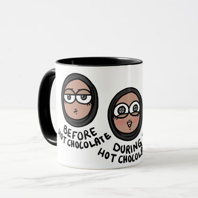 Mug Avant/pendant/après chocolat chaud (Devant gauche)
