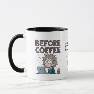 Mug Avant Pendant Après L'art Vectoriel de l'humeur ca