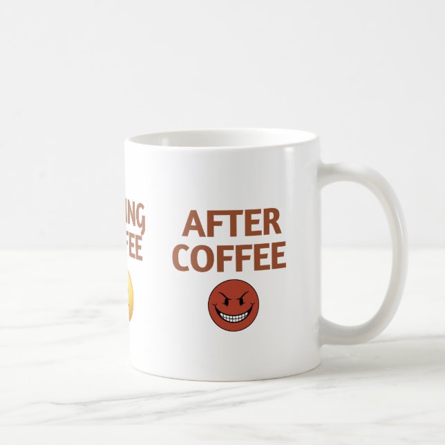 Mug Avant Pendant Après L'humeur du café Art vectoriel (Droite)