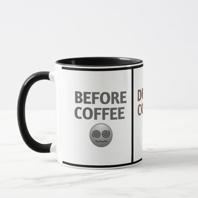 Mug Avant Pendant Après L'humeur du café Art vectoriel (Gauche)