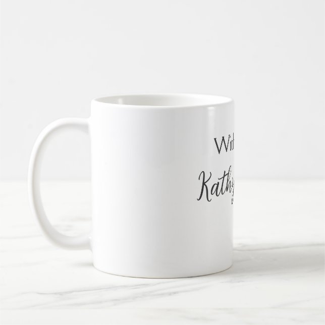 Mug Avec amour ajouter nom de couple mariage simple mi (Gauche)