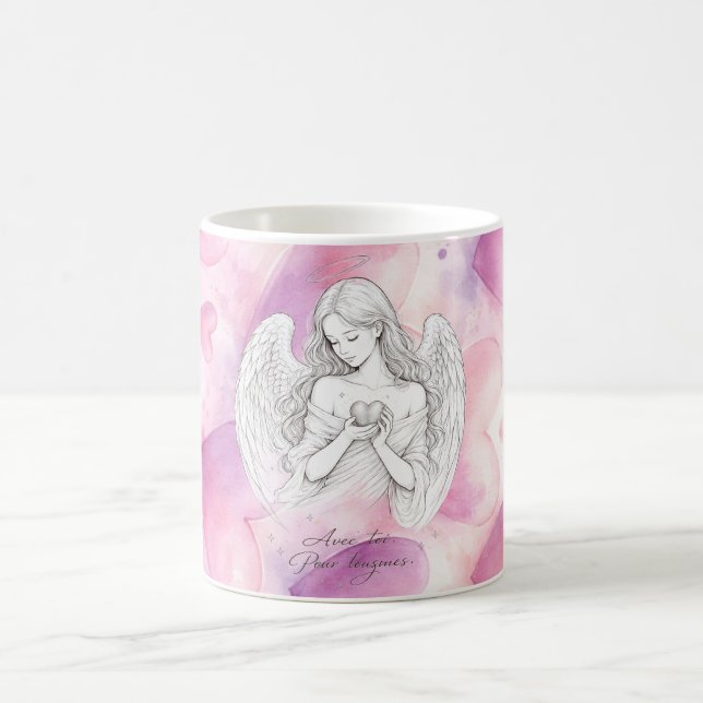Mug avec ange et cœur – Cadeau amour éternel (Centre)
