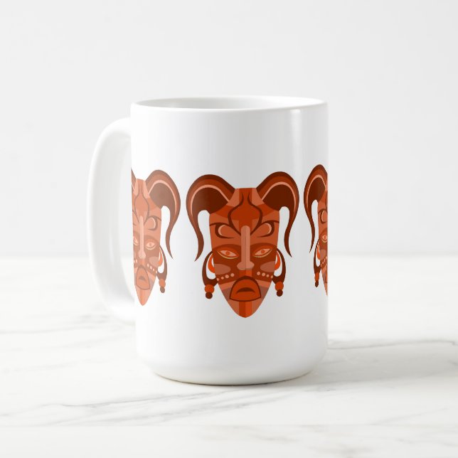 MUG AVEC ART DE MASQUE TARDITIONNEL (Devant gauche)