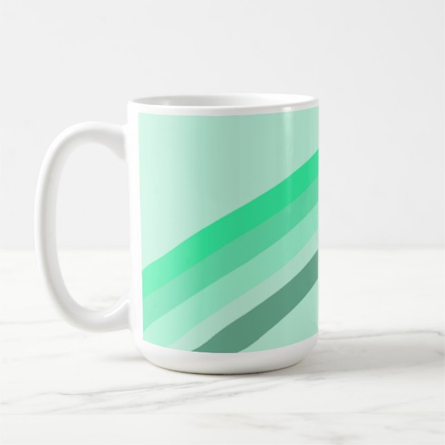 Mug avec bandes vertes sereines (Gauche)