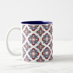 Mug avec bleu marine et motif framboise