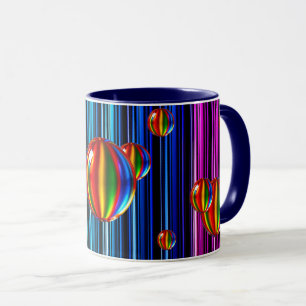 Mug avec bulles en verre translucide.