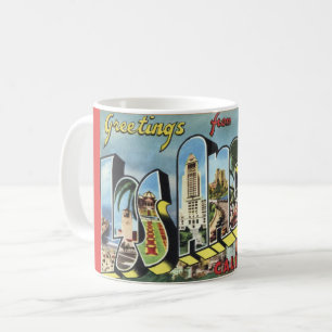 Mug avec carte postale ancienne de Los Angeles