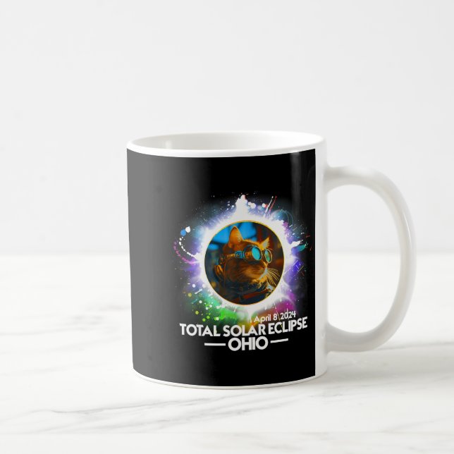 Mug Avec Chemise Éclipse Solaire Totale Ohio Chat (Droite)