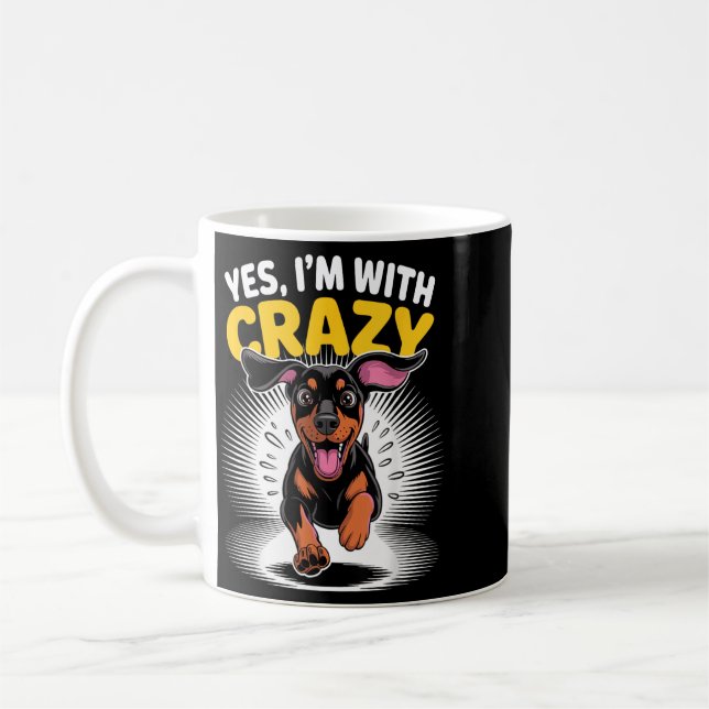 Mug Avec Chien Mignon Fou Doberman Pinscher Drôle de G (Gauche)