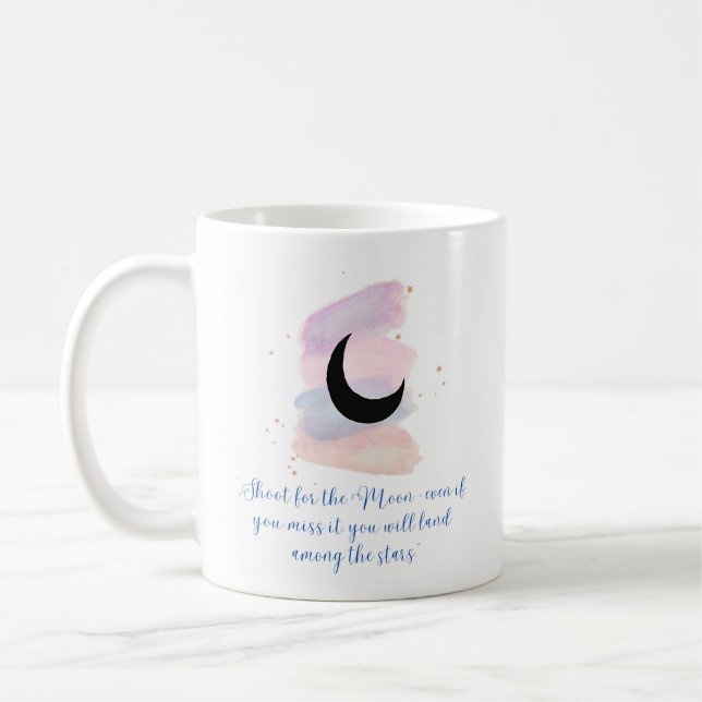 Mug avec citation et design lune pastel (Gauche)