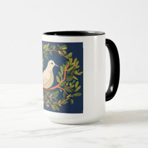 Mug avec des colombes sur branche d'olivier