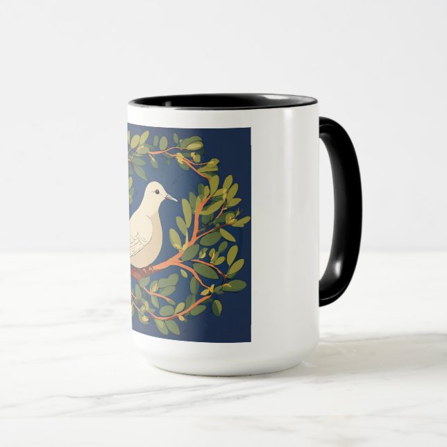 Mug avec des colombes sur branche d'olivier (Devant droit)