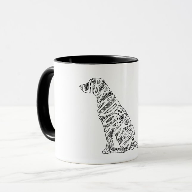 Mug avec dessin de Labrador Retriever (Devant gauche)