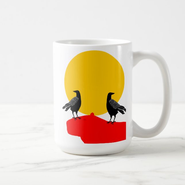 Mug avec deux oiseaux noirs assis sur une Capybara (Droite)