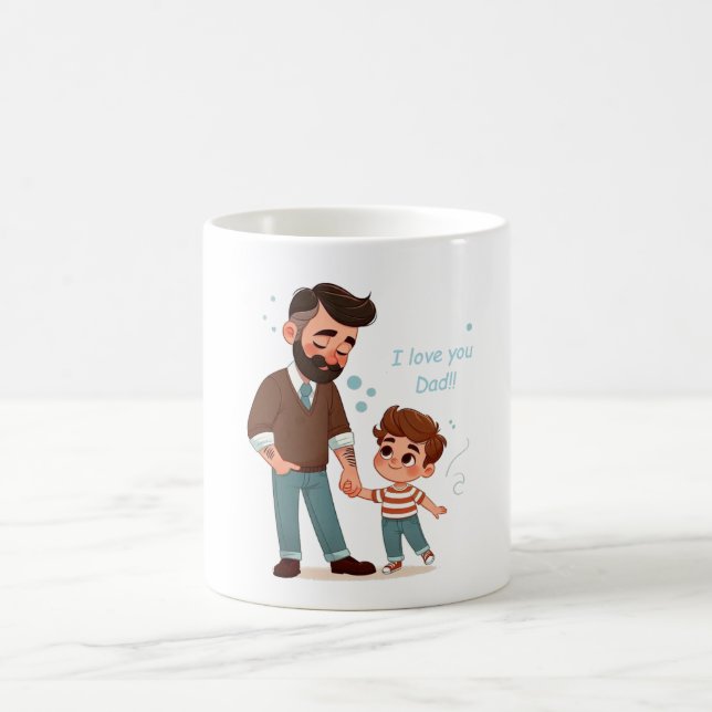 Mug avec dévouement Fête des pères. (Centre)