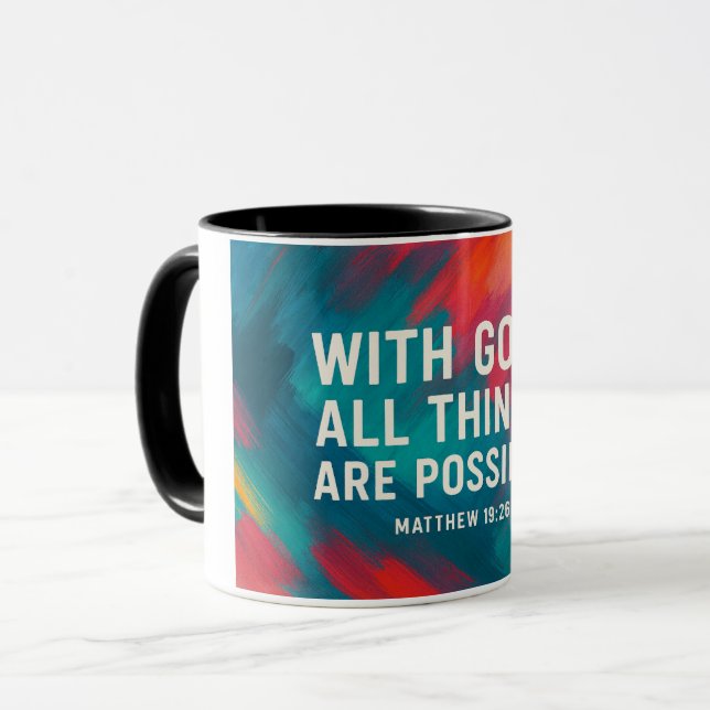 Mug Avec Dieu, tout est possible (Devant gauche)