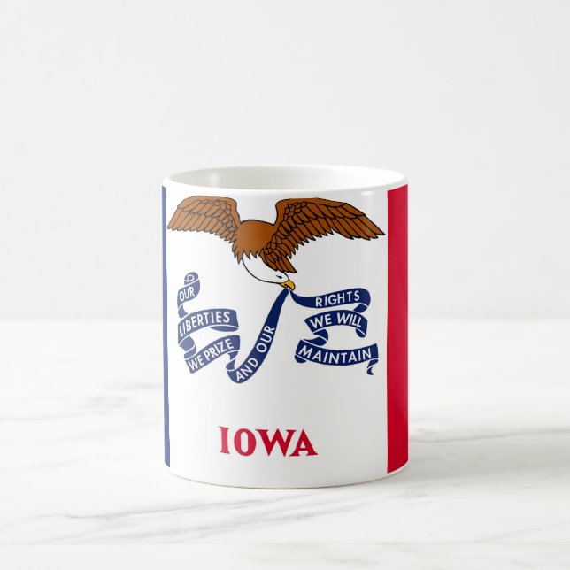 Mug avec drapeau de l'Etat de l'Iowa - USA (Centre)