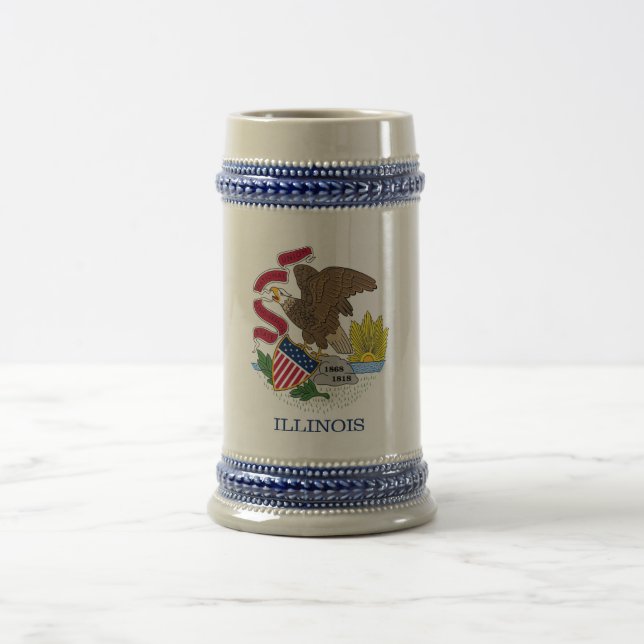 Mug avec Drapeau de l'Illinois State -USA (Centre)