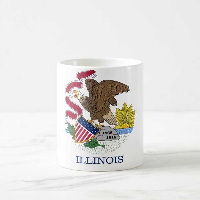 Mug avec Drapeau de l'Illinois State - USA (Centre)