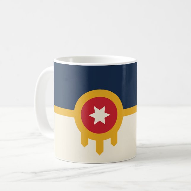 Mug avec drapeau de Tulsa, Oklahoma (Devant gauche)
