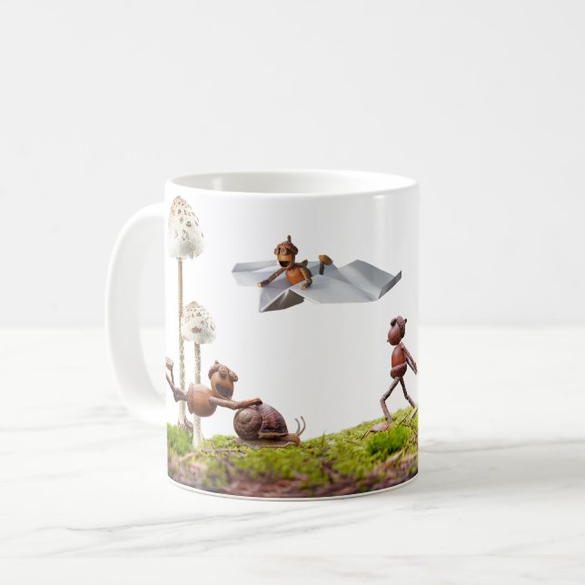 Mug avec elfes de glands dans les bois (Devant gauche)
