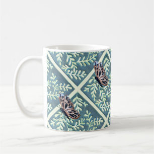 Mug avec feuillage et papillons