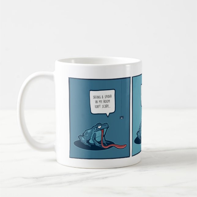 Mug avec grenouille et bande dessinée d'araignée (Gauche)