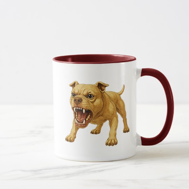 Mug avec image d’un chien féroce. (Droite)