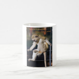 Mug avec image de singe et slogan