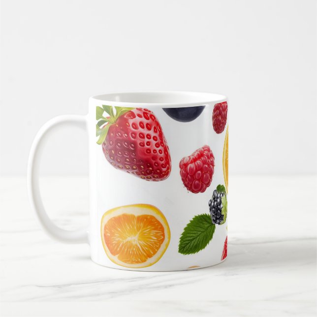 Mug avec images vibrantes de fruits (Gauche)