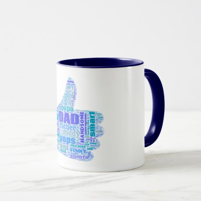 Mug avec impression au centre - Word Cloud (Devant droit)