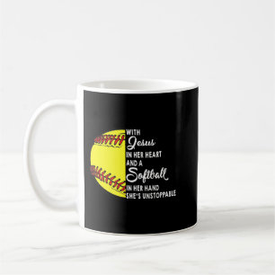 Mug Avec Jésus Dans Son Coeur Un Softball À La Main